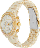 Michael Kors Runway Pavé Chronograph White Dial White Acetate Strap Watch for Women - MK7476 Authentic Buy Shop Now