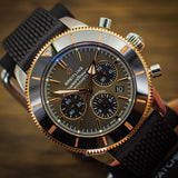 Breitling Superocean Heritage B01 Chronograph 44 Black Dial Black Mesh Bracelet Watch for Men - UB01621A1M1S1 Authentic Buy Shop Now