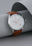 Hugo Boss Grand Prix White Dial Brown Leather Strap Watch for Men - 1513475 Authentic Buy Shop Now