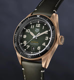 Tag Heuer Autavia Calibre 5 Automatic Olive Green Dial Green Leather Strap Watch for Men - WBE5190.FC8268 Authentic Buy Shop Now