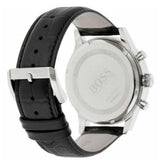 Hugo Boss Aeroliner Chronograph Black Dial Black Leather Strap Watch For Men - 1512448 Authentic Buy Shop Now