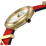 Versace V-Flare Quartz Silver Dial Red Leather Strap Watch for Women - VEBN00418 Authentic Buy Shop Now