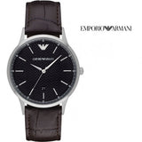 Emporio Armani Renato Quartz Black Dial Brown Leather Strap Watch For Men - AR11187 Authentic Buy Shop Now