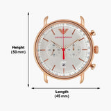 Emporio Armani Aviator Silver Dial Blue Leather Strap Watch For Men - AR11123 Authentic Buy Shop Now