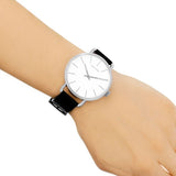 Calvin Klein Even White Dial Black Leather Strap Watch for Women - K7B211C6 Authentic Buy Shop Now