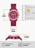 Michael Kors Runway Chronograph Red Dial Red Steel Strap Watch for Women - MK7425 Authentic Buy Shop Now