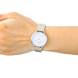 Emporio Armani Gianni T Bar Mother of Pearl Dial Two Tone Steel Strap Watch For Women - AR2508 Authentic Buy Shop Now