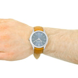 Michael Kors Slim Runway Analog Blue Dial Brown Leather Strap Watch For Men - MK8508 Authentic Buy Shop Now