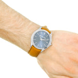 Michael Kors Slim Runway Analog Blue Dial Brown Leather Strap Watch For Men - MK8508 Authentic Buy Shop Now