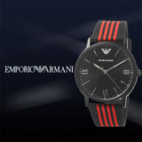 Emporio Armani Kappa Black Dial Two Tone NATO Strap Watch For Men - AR11015 Authentic Buy Shop Now