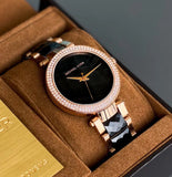 Michael Kors Parker Mother of Pearl Black Dial Two Tone Steel Strap Watch for Women - MK6414 Authentic Buy Shop Now