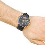 Guess Caliber Chronograph Black Dial Black Rubber Strap Watch for Men - W0864G2 Authentic Buy Shop Now