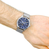 Tommy Hilfiger Oliver Quartz Blue Dial Silver Mesh Bracelet Watch for Men - 1791302 Authentic Buy Shop Now
