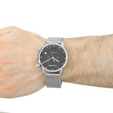 Calvin Klein City Chronograph Black Dial Silver Mesh Bracelet Watch for Men - K2G27121 Authentic Buy Shop Now
