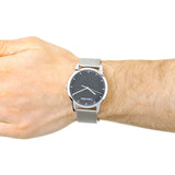 Calvin Klein City Chronograph Black Dial Silver Mesh Bracelet Watch for Men - K2G2G121 Authentic Buy Shop Now