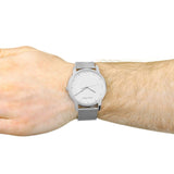 Calvin Klein City Chronograph White Dial Silver Mesh Bracelet Watch for Men - K2G2G126 Authentic Buy Shop Now
