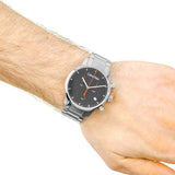 Calvin Klein City Chronograph Black Dial Silver Steel Strap Watch for Men - K2G27141 Authentic Buy Shop Now