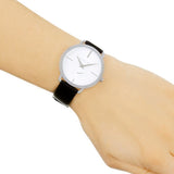 Michael Kors Portia Quartz White Dial Black Leather Strap Watch For Women - MK2658 Authentic Buy Shop Now