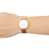 Emporio Armani Kappa Analog Mother of Pearl Dial Rose Gold Steel Strap Watch For Women - AR11006 Authentic Buy Shop Now