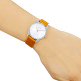 Calvin Klein City Silver Dial Orange Leather Strap Watch for Women - K2G231G6 Authentic Buy Shop Now