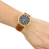 Movado Heritage Celestograf Navy Blue Dial Brown Leather Strap Watch For Women - 3650010 Authentic Buy Shop Now
