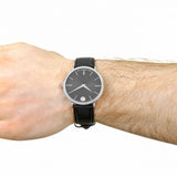 Movado Ultra Slim Black Dial Black Leather Strap Watch For Men - 0607086 Authentic Buy Shop Now