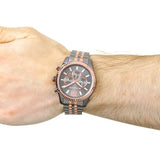 Michael Kors Lexington Chronograph Black Dial Two Tone Steel Strap Watch for Men - MK8561 Authentic Buy Shop Now