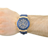 Guess Legacy Chronograph Blue Dial Blue Rubber Strap Watch For Men - W1049G9 Authentic Buy Shop Now
