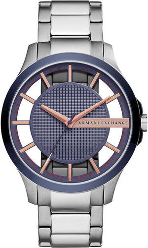 Armani Exchange Hampton Chronograph Grey Dial Silver Steel Strap Watch For Men - AX2405 Authentic Buy Shop Now