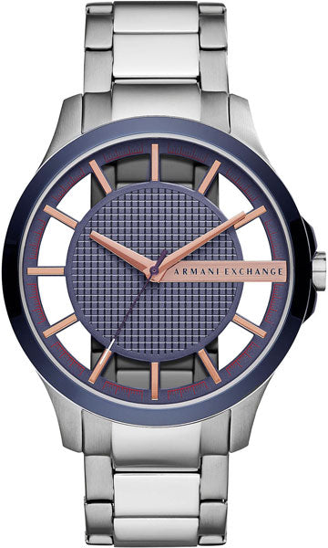 Armani Exchange Hampton Chronograph Grey Dial Silver Steel Strap Watch For Men - AX2405 Authentic Buy Shop Now