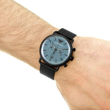 Emporio Armani Aviator Chronograph Blue Dial Black Mesh Bracelet Watch For Men - AR11201 Authentic Buy Shop Now