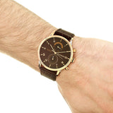 Tommy Hilfiger Kane Brown Dial Brown Leather Strap Watch for Men - 1710400 Authentic Buy Shop Now
