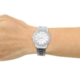 Guess Bedazzle Diamonds Silver Dial Silver Steel Strap Watch For Women - W1097L1 Authentic Buy Shop Now