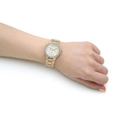 Michael Kors Mini Camille Chronograph White Dial Rose Gold Steel Strap Watch For Women - MK6844 Authentic Buy Shop Now