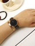 Daniel Wellington Classic York Black Dial Brown Leather Strap Watch For Women - DW00100140 Authentic Buy Shop Now