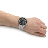Hugo Boss Santiago Black Dial Silver Steel Strap Watch for Men - 1513862 Authentic Buy Shop Now