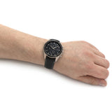 Tommy Hilfiger Parker Chronograph Black Dial Brown Leather Strap Watch For Men - 1791836 Authentic Buy Shop Now