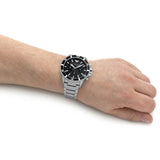 Emporio Armani World Explorer Black Dial Silver Steel Strap Watch for Men - AR11739 Authentic Buy Shop Now