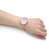 Emporio Armani T-Bar Gianni Crystal Pave Dial Rose Gold Steel Strap Watch For Women - AR11244 Authentic Buy Shop Now