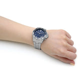 Michael Kors Everest Chronograph Blue Dial Silver Steel Strap Watch For Women - MK7237 Authentic Buy Shop Now