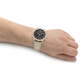 Emporio Armani Analog Chronograph Black Dial Two Tone Steel Strap Watch For Men - AR11521 Authentic Buy Shop Now