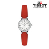 Tissot Lovely Round Mother of Pearl Dial Red Leather Strap Watch for Women - T140.009.16.111.00 Authentic Buy Shop Now