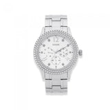 Guess Bedazzle Diamonds Silver Dial Silver Steel Strap Watch For Women - W1097L1 Authentic Buy Shop Now