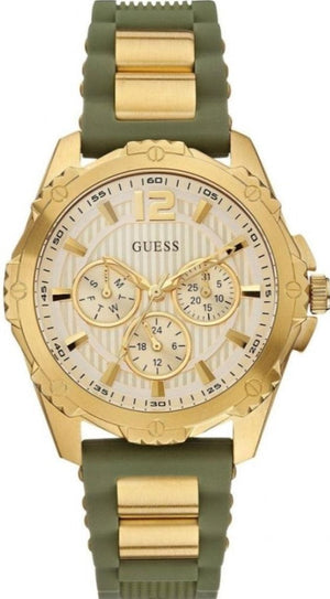 Guess Interpid 2 Golden Dial Two Tone Silicon Strap Watch For Women - W0325L5 Authentic Buy Shop Now