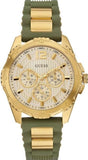 Guess Interpid 2 Golden Dial Two Tone Silicon Strap Watch For Women - W0325L5 Authentic Buy Shop Now