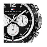 Tommy Hilfiger Luke Quartz Black Dial Silver Steel Strap Watch for Men - 1791120 Authentic Buy Shop Now