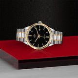 Tudor Style Automatic Black Dial Two Tone Steel Strap Watch for Men - M12713-0005 Authentic Buy Shop Now