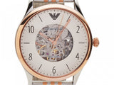 Emporio Armani Meccanico White Dial Two Tone Steel Strap Watch For Men - AR1921 Authentic Buy Shop Now