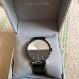 Calvin Klein Boost White Black Dial Black Leather Strap Watch for Men - K7Y21CCX Authentic Buy Shop Now