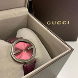 Gucci Interlocking G Quartz Pink Dial Pink Leather Strap Watch For Women - YA133321 Authentic Buy Shop Now